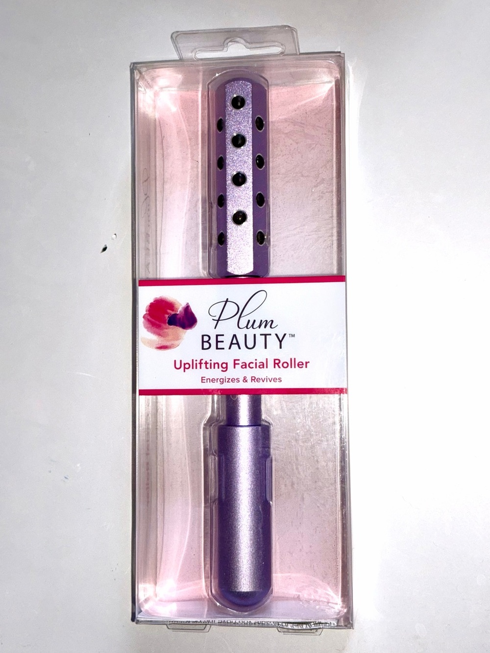 Uplifting Facial Roller Energizes Revives Brightens Skin Purple BY PLUM BEAUTY